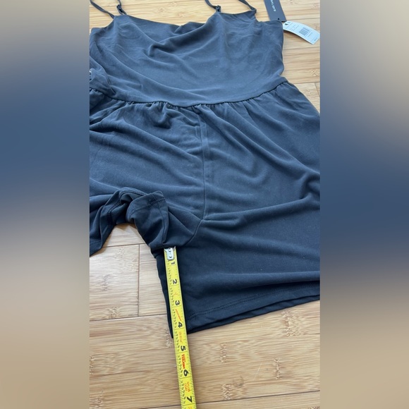 BLACK TAPE Women's Dark Grey Draped-Neck Spaghetti Strap Pull-On Romper SZ M - Picture 12 of 13